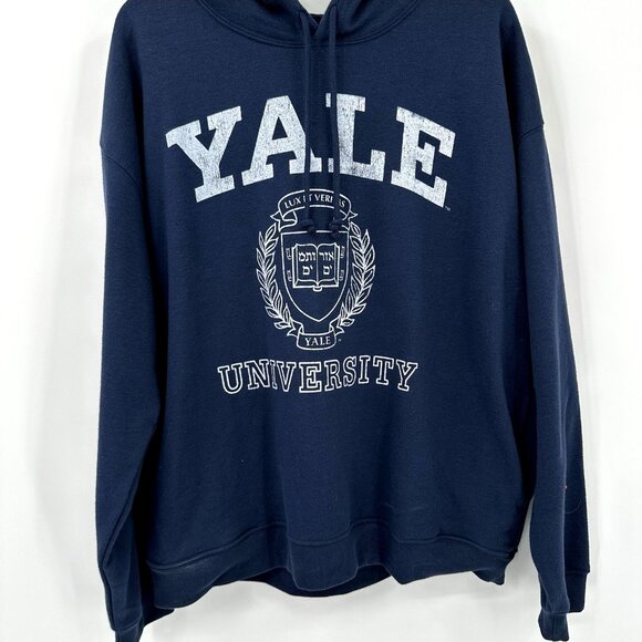 YALE UNIVERSITY sweatshirt hoodie pullover ivy league blue athletic lounge XL - Picture 4 of 5